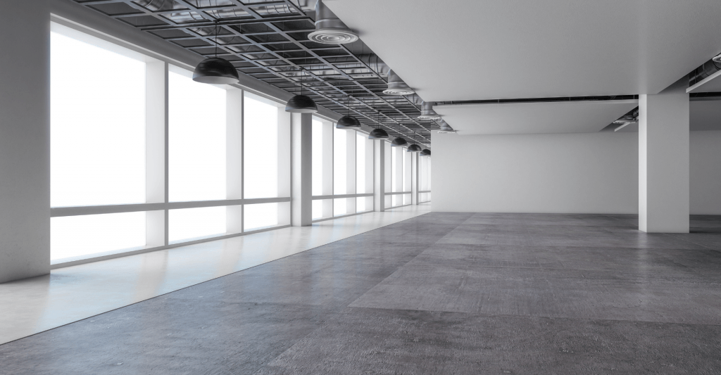 image of an empty white office space after a category a fit out