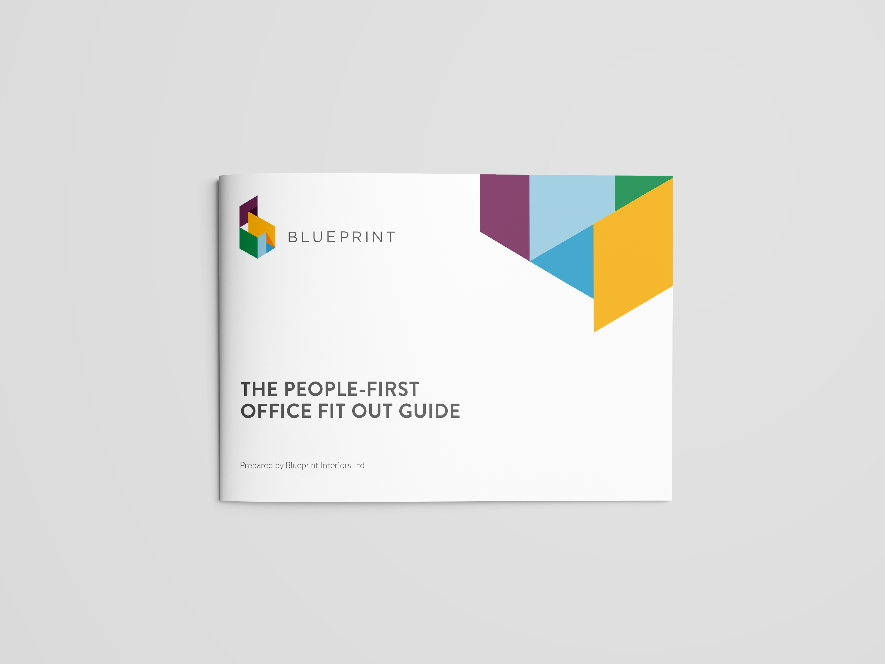 BP-R-03.21 Blueprint Office Fitout Guide A4 Landscape Brochure Mockup